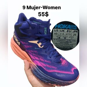 Hoka One One Speedgoat 5 in Blue and Pink